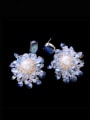 thumb Brass  Imitation crystal Flower Luxury Cluster Earring 1