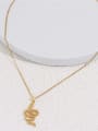 thumb Brass  Vintage Snake Pendant Necklace 2