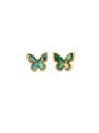 thumb Brass Enamel Butterfly Trend Stud Earring 0