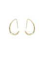 thumb Brass  smooth Geometric Minimalist Hook Trend Korean Fashion Earring 0