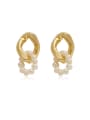 thumb Brass Imitation Pearl Geometric Artisan Drop Trend Korean Fashion Earring 0