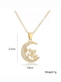 thumb Brass Cubic Zirconia Star Moon  Vintage Letter  Necklace 4