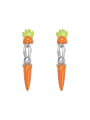 thumb Brass Enamel Irregular Carrot  Minimalist Drop Earring 2