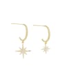 thumb Copper Cubic Zirconia Star Dainty Drop Trend Korean Fashion Earring 0