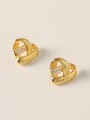 thumb Brass Cubic Zirconia Heart Minimalist Stud Trend Korean Fashion Earring 2