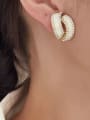 thumb Brass Rhinestone Enamel Geometric Minimalist Stud Earring 1