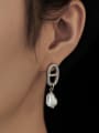 thumb Titanium Steel Imitation Pearl Geometric Minimalist Drop Earring 1
