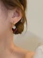 thumb Brass Cubic Zirconia Enamel Heart Dainty Stud Earring 1