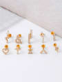 thumb Brass Cubic Zirconia Cross Minimalist Single Earring(Only-One) 2