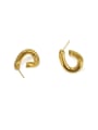 thumb Brass Heart Minimalist Simple twisted lines Stud Earring 1