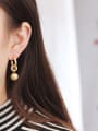 thumb Copper Imitation Pearl Geometric Vintage Huggie Trend Korean Fashion Earring 2
