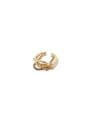 thumb Brass Rhinestone Irregular Vintage Stackable Ring 0