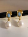 thumb Brass Imitation Pearl Geometric Vintage Clip Earring 1