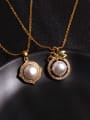 thumb Copper Imitation Pearl Bear Trend Pendant Necklace 2