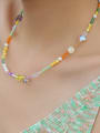 thumb Brass Glass beads Geometric Trend Beaded Necklace 1