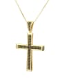 thumb Brass Rhinestone Cross Dainty Necklace 2