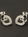 thumb Brass Cubic Zirconia Heart Luxury Drop Earring 1