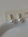 thumb Brass Imitation Pearl Geometric Minimalist Drop Earring 2