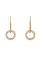 thumb Brass Cubic Zirconia Geometric Minimalist Drop Trend Korean Fashion Earring 3
