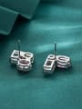 thumb Brass Cubic Zirconia Heart Dainty Stud Earring 1