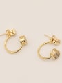 thumb Brass Cubic Zirconia Geometric Minimalist Hook Trend Korean Fashion Earring 2