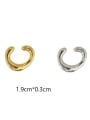 thumb Brass Smooth Geometric Minimalist Clip Earring(Single) 3