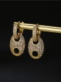 thumb Brass Cubic Zirconia Geometric Vintage Drop Earring 2