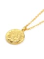 thumb Brass Coin Minimalist  Retro sun coin medal pendant Necklace 2