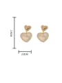 thumb Brass Imitation Pearl Heart Minimalist Drop Earring 2