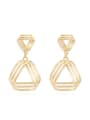 thumb Copper Hollow Triangle Minimalist Drop Trend Korean Fashion Earring 0