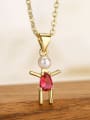 thumb Brass Imitation Pearl Girl Cute Necklace 2