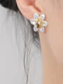 thumb Brass Flower Minimalist Stud Earring 1