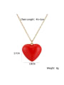 thumb Brass Enamel Heart Minimalist Necklace 2