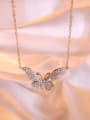 thumb Titanium Steel Cubic Zirconia Butterfly Dainty Necklace 3