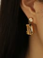thumb Brass Cubic Zirconia Geometric Vintage Drop Earring 1