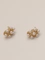 thumb Brass Cubic Zirconia Geometric Dainty Stud Trend Korean Fashion Earring 1