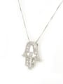 thumb Brass Cubic Zirconia Hand Of Gold Dainty Necklace 3