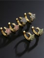 thumb Brass Cubic Zirconia Star Vintage Huggie Earring 0