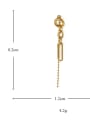 thumb Brass Hollow geometry Tassel Vintage Threader Earring 2