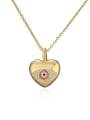thumb Brass Cubic Zirconia  Trend Heart Pendant Necklace 0