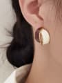 thumb Brass Enamel Geometric Minimalist Clip Earring 1