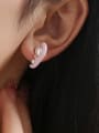 thumb Brass Imitation Pearl Enamel Geometric Minimalist Stud Earring 1
