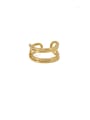 thumb Brass Geometric line Vintage Stackable Ring 0