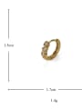 thumb Brass Cubic Zirconia Geometric Minimalist Huggie Earring single 3