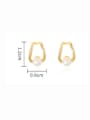 thumb Brass Imitation Pearl Geometric Minimalist Stud Earring 2