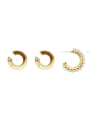 thumb Copper Imitation Pearl Geometric Minimalist Stud Trend Korean Fashion Earring 4