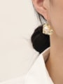 thumb Brass Shell Heart Minimalist Hook Earring 1