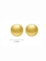 thumb Brass Smooth Round Ball Minimalist Stud Earring 2