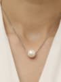 thumb Brass Imitation Pearl Locket Minimalist Trend Korean Fashion Necklace 1