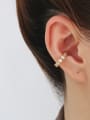 thumb Brass Rhinestone Geometric Minimalist Clip Earring(Single) 1